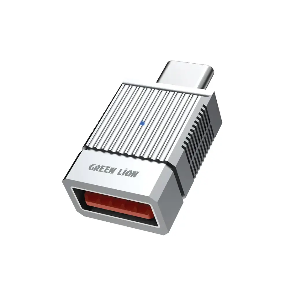 {GN2N1OTCTAGY} Green Lion 2 IN 1 OTG ADAPTER USB-A TO USB-C 120w - GRAY