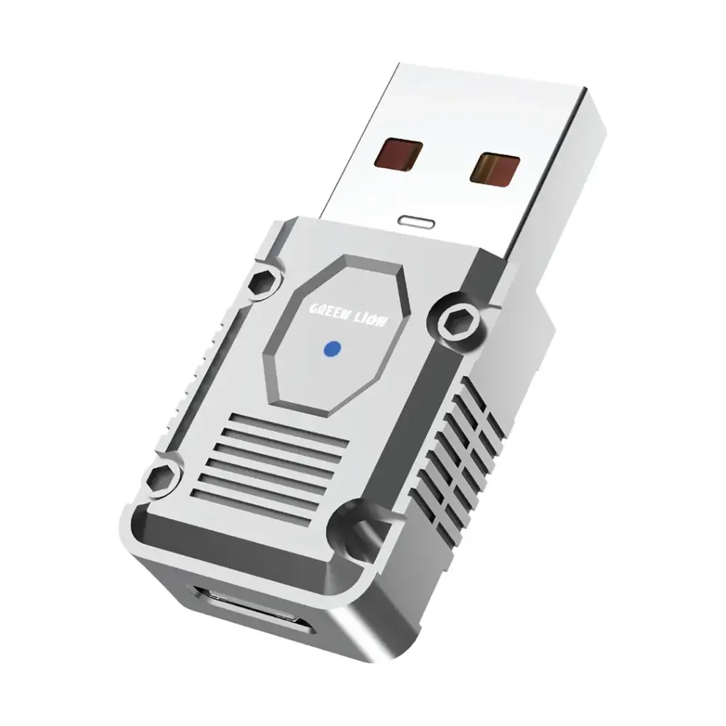 Green Lion OTG Adapter USB-A to USB-C 120W - Silver {GNOTGATCSL}