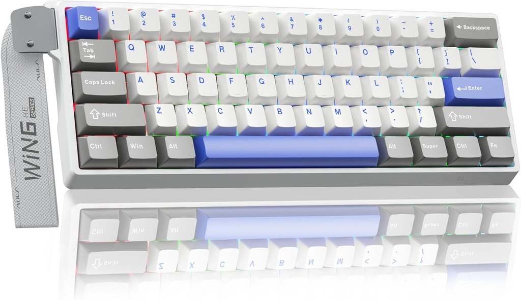 AULA WIN60HE MAX Mechanical Gaming Keyboard Wired - Wing magnetic switch (  White+Gray+blue )