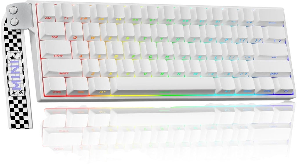 AULA MINI60HE PRO Wireless Mechanical Gaming Keyboard - Mistcloud Magnetic ( White Side-engraved keycaps )