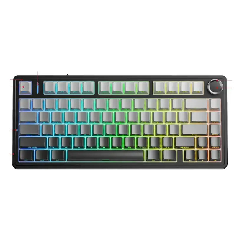 AULA F75 Pro Wireless Mechanical Keyboard - Reaper switch ( Gradient grey side-engraved keycaps )
