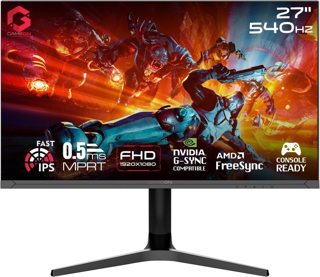 GAMEON 27" 540Hz, 0.5ms MPRT, IPS Panel Type, Dual HDMI 2.1 & DP 1.4 Ports, Black | Titan Pro X Series Monitor GOTX27FHD540IPS