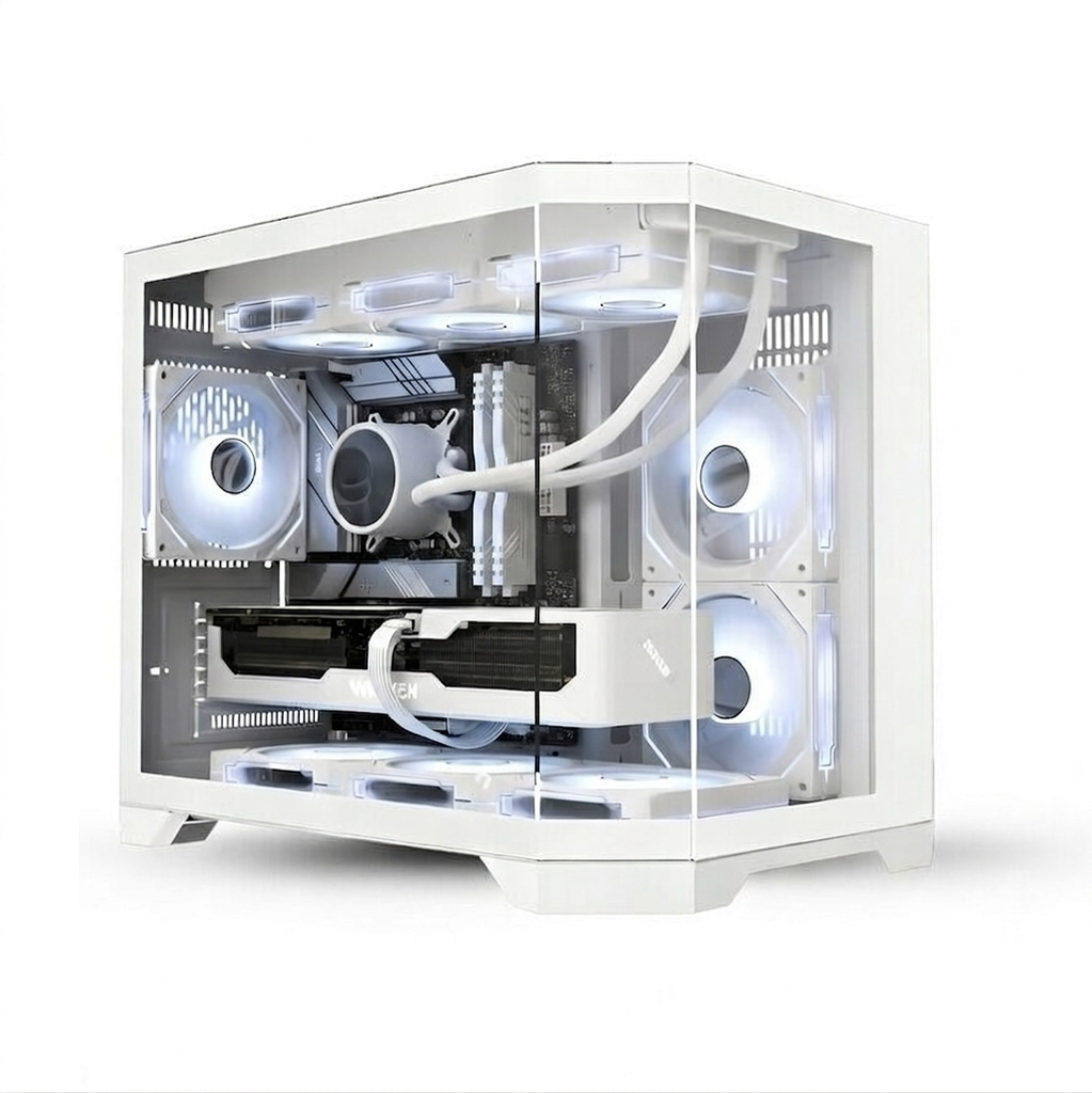 PC FULL WHITE AMD Ryzen 7 7800X3D & GEFORCE RTX5070 GDDR7 & RAM 32GB DDR5 6000MHz 