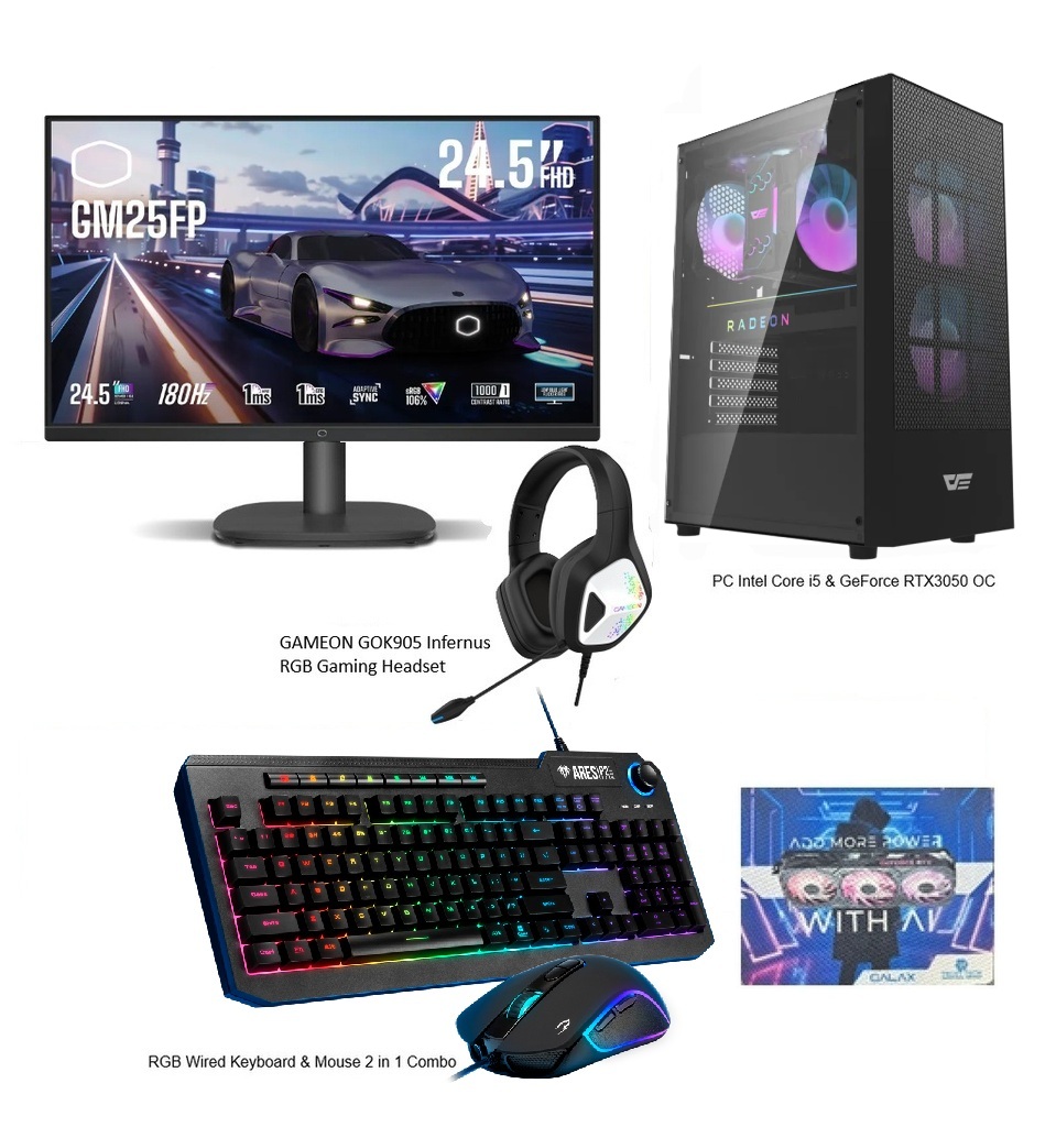 Gaming PC SETUP Intel Core i5 & RTX3050 GDDR6