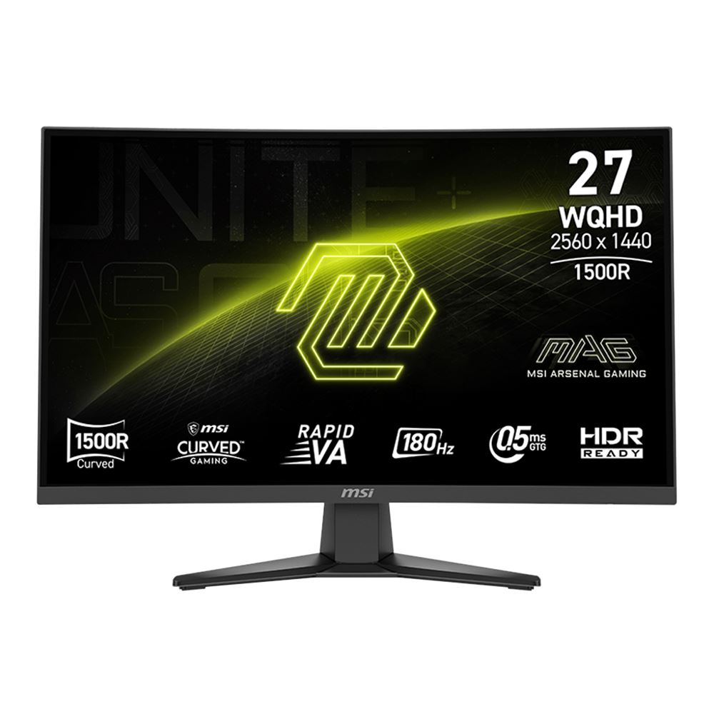 MSI 27" 2K Curved 180Hz 0.5ms GTG QHD (2560 x 1440) Gaming Monitor MAG 275CQF E18