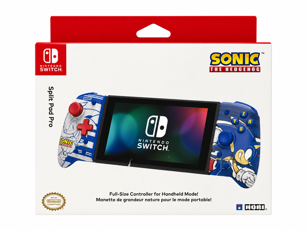 Nintendo Switch Split Pad Pro (Sonic) Ergonomic Controller For Handheld Mode - Officially Licensed By Nintendo & Sega - Nintendo Switch