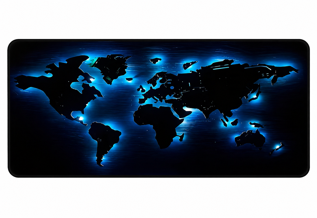 Gaming Mouse PAD 2XL World Map Design Blue 90x40cm (Rough Touch )