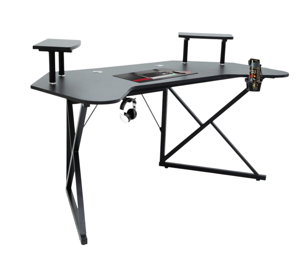 Curved Gaming Desk Large Size 160x60cm MH129 BLACK