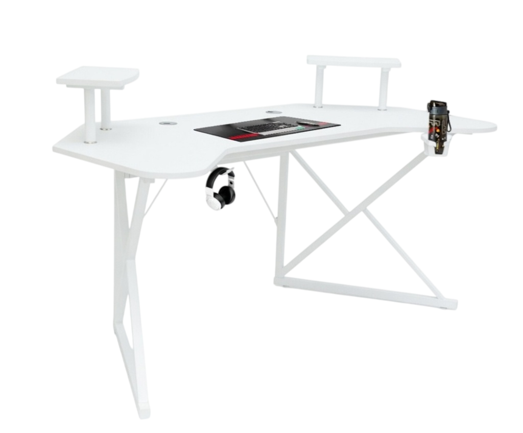 Curved Gaming Desk Large Size 160x60cm MH129 WHITE