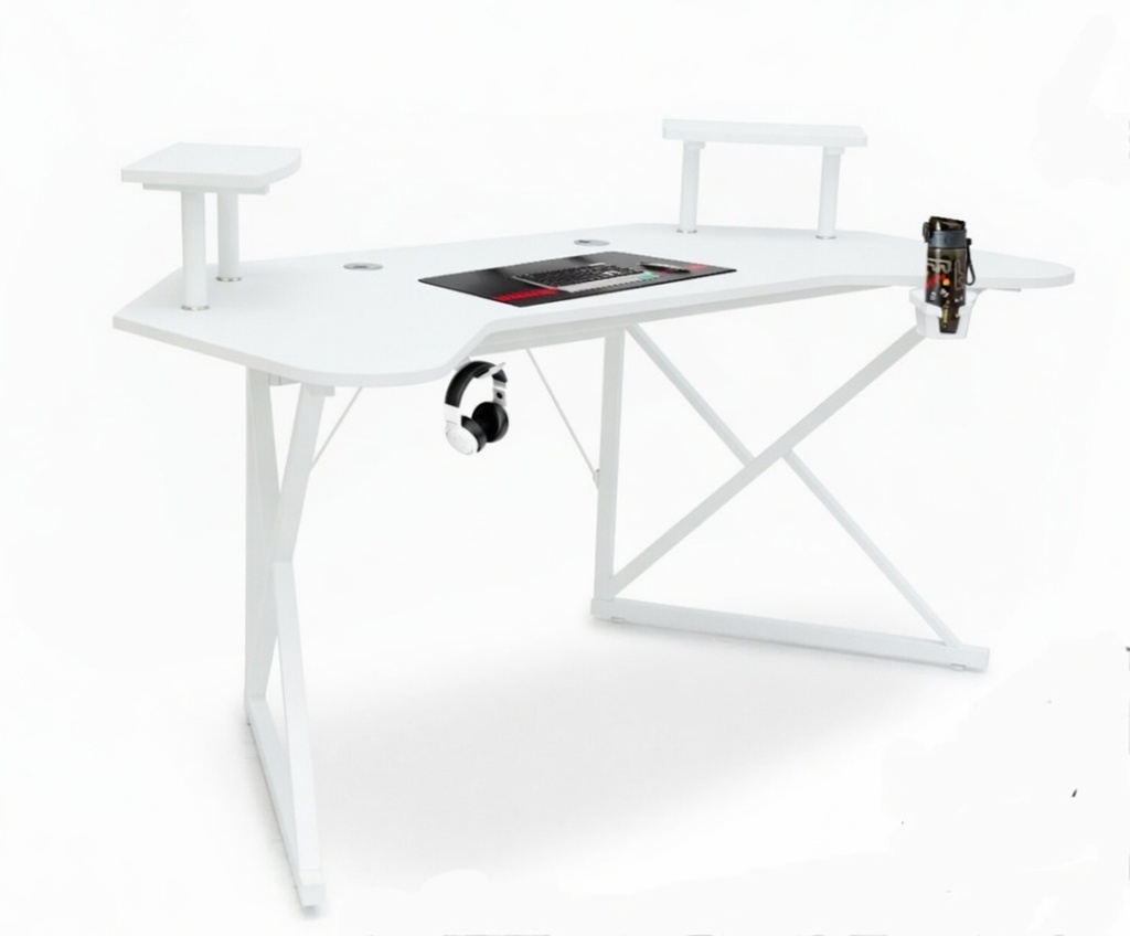 Curved Gaming Desk Large Size 160x70cm GT129 WHITE