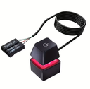 MHT-Desk ON/OFF Power Switch for Desktop Computer RGB Backlight Mechanical Shaft Key External Remote Start PC Mainboard Reset Button - BLACK 