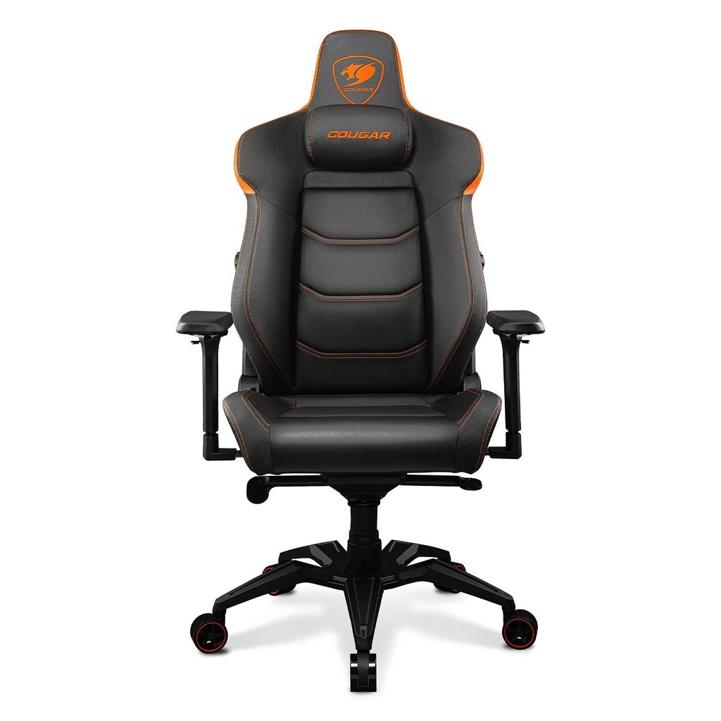 CG-CHAIR-ARMOR-EVO-COUGAR ARMOR EVO 4-way Lumbar Support Gaming Chair, Breathable Premium PVC Leather, Full Steel Frame, 4D Adjustable Armrest, Class 4 Gas Lift Cylinder, Extra-Size Wheels, CG-CHAIR-ARMOR-EVO-ORG