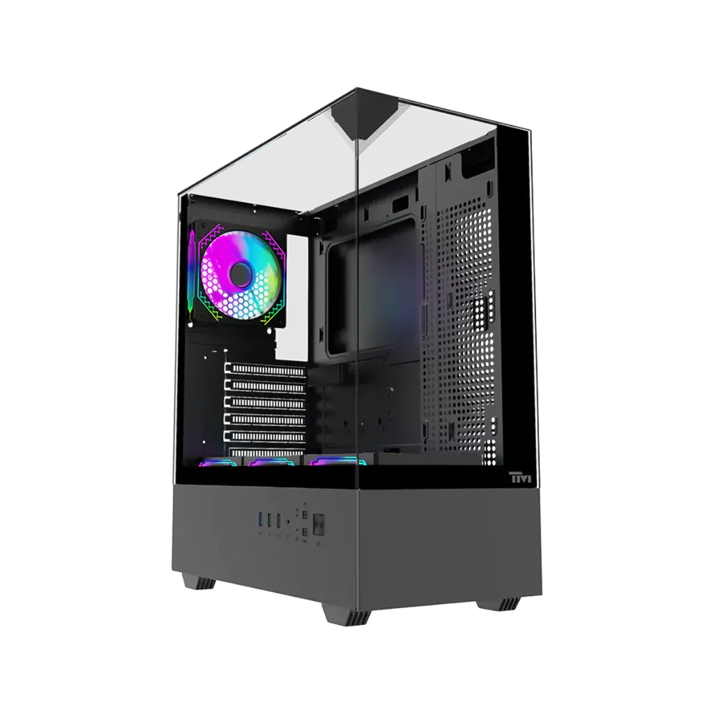 Twisted Minds FURY Gaming Case Mid Tower- 4 FANS RGB- Black - TM-FURY-B
