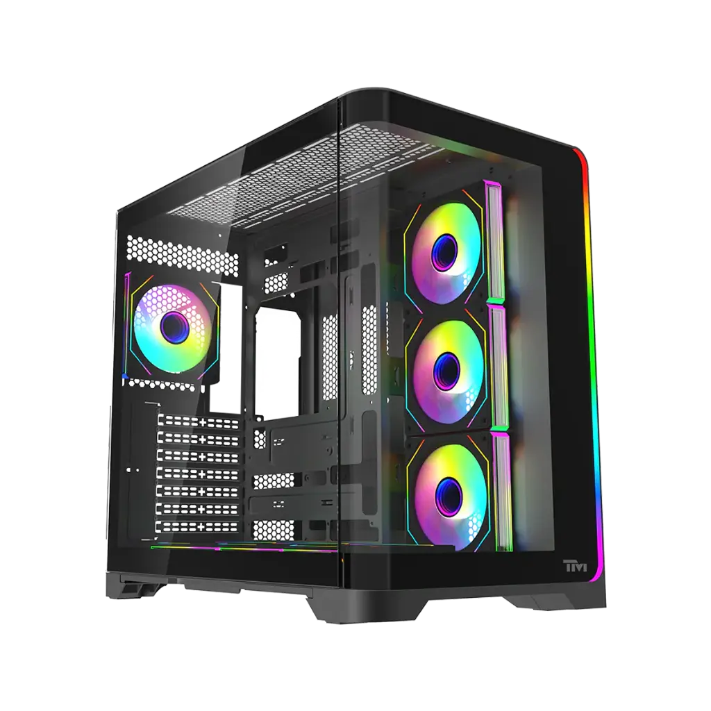 Twisted Minds FLUX Gaming Case Mid Tower 7 FANS ARGB - Black - TM-FLUX-B -