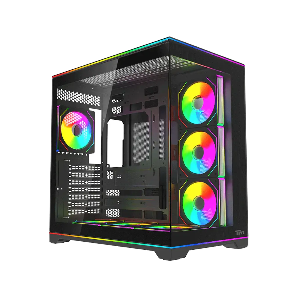 Twisted Minds RAMPAGE Gaming Case Mid Tower - 7 FANS ARGB- Black - TM-RAMPAGE-B
