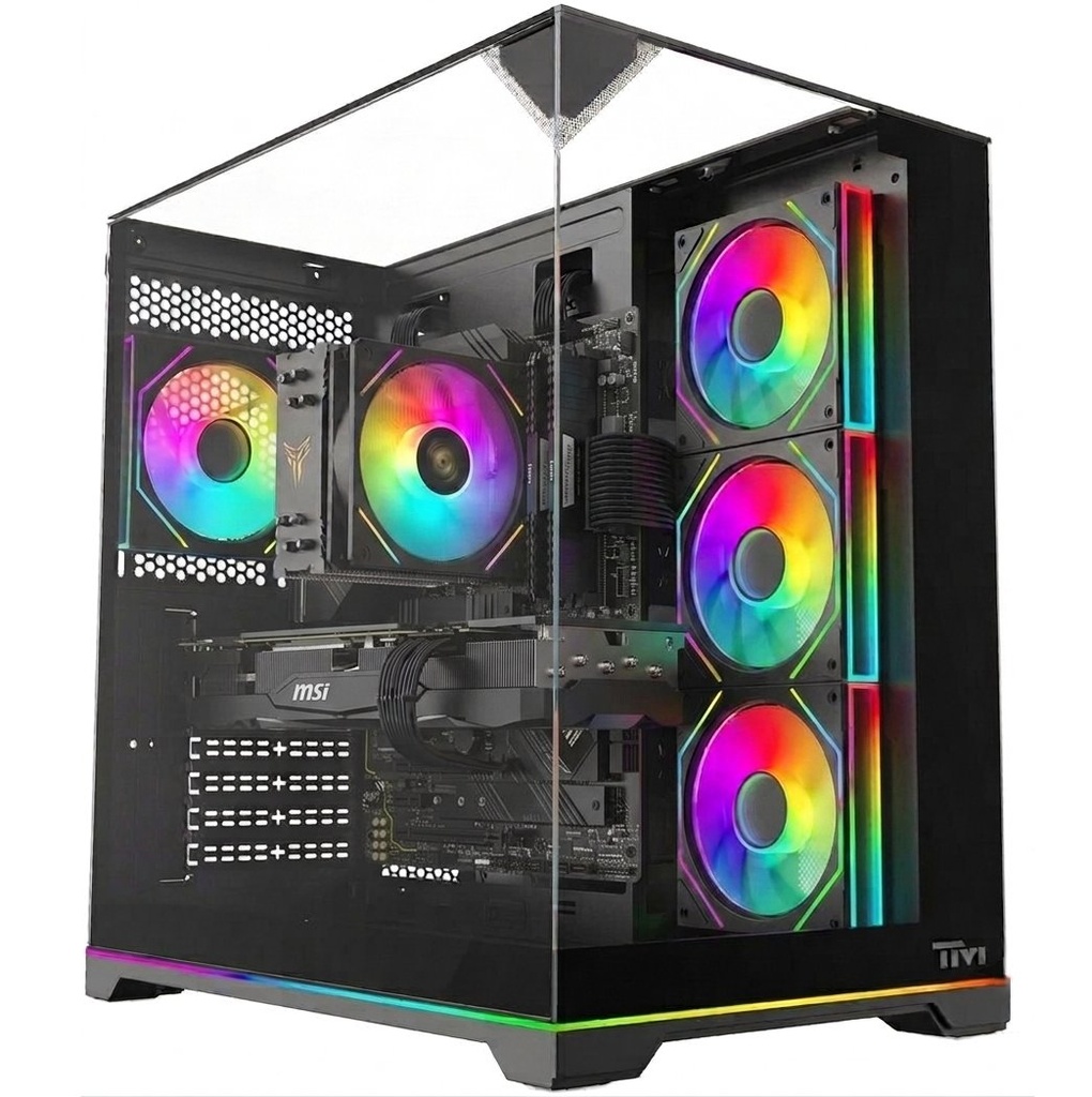 Twisted Minds Elite Gaming Case Mid Tower 4 FANS ARGB Included -Tempered Glass, Black - TM-Elite-B
