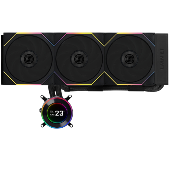 Lian Li HydroShift II LCD-C 360 Fanless  RGB LCD Display CPU Liquid Cooler - Black (Hydshift ii LCD-C 360 FL-B)