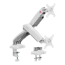 GAMEON GO-5450 Dual Monitor Arm For Gaming And Office Use, Supports 17" - 32” Flat and Curved Screens, Each Arm Up To 2-9 KG - White