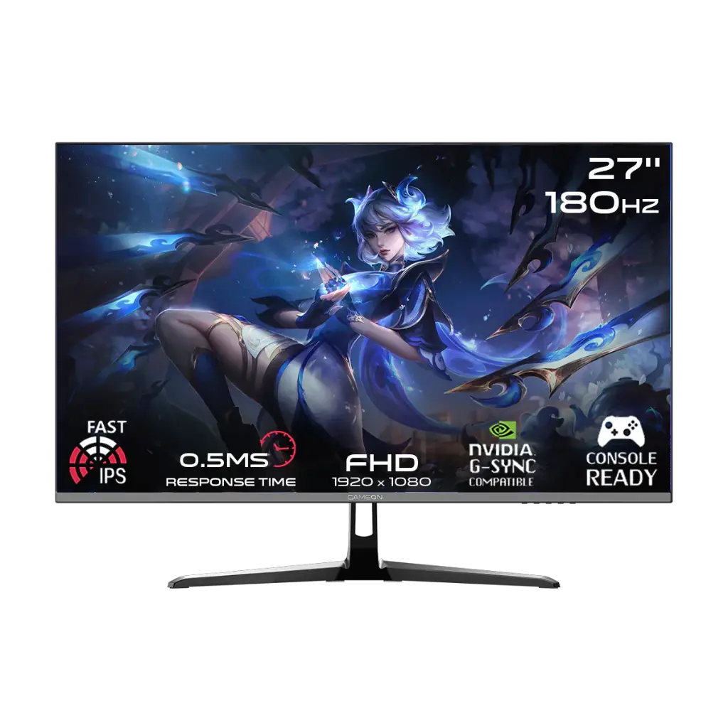 GAMEON 27" 180Hz, 0.5ms, HDMI 2.1, Fast IPS Gaming Monitor (Supports PS5) - Black GOPS27180IPS Pro Series