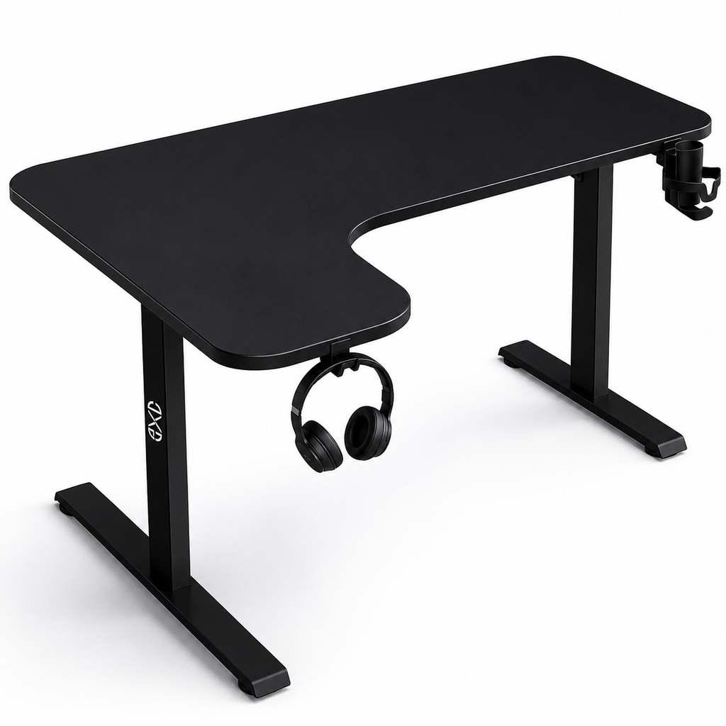 USED Gaming Desk GXG L Shaped BLACK Left L160 L-B, 160X60X100cm (without RGB)
