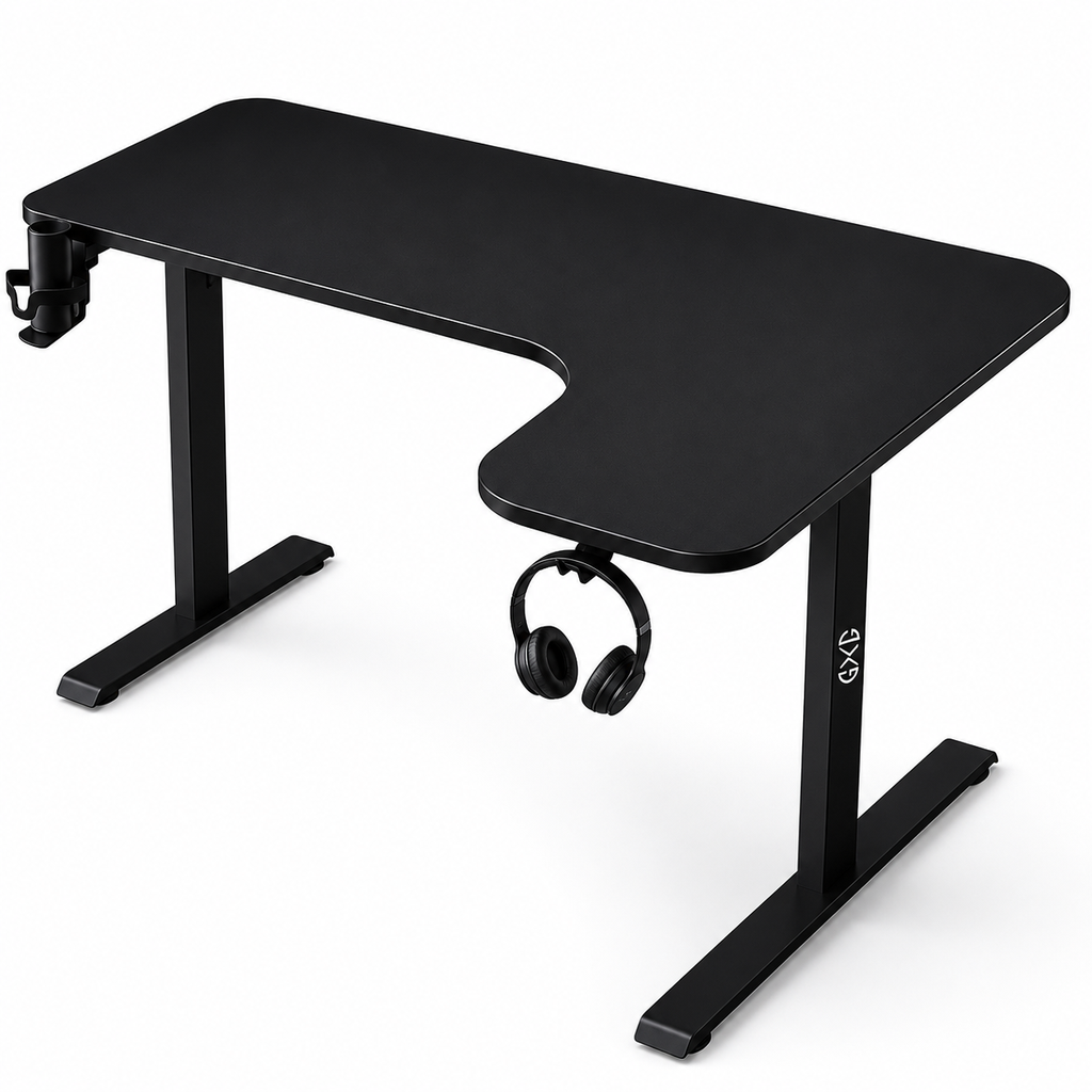 USED Gaming Desk GXG L Shaped BLACK  Right L-(160)-R-B, Size:160X60X100cm ( without RGB)