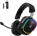 ATTACK SHARK G800 Wireless Gaming Headset Black, 1000 mAh, Detachable Mics, Aluminum alloy frame, 3D Surround Sound, 20ms low latency, 50mm Drivers,3 Modes (2.4G/Bluetooth/Wired) for PC/PS/Phone