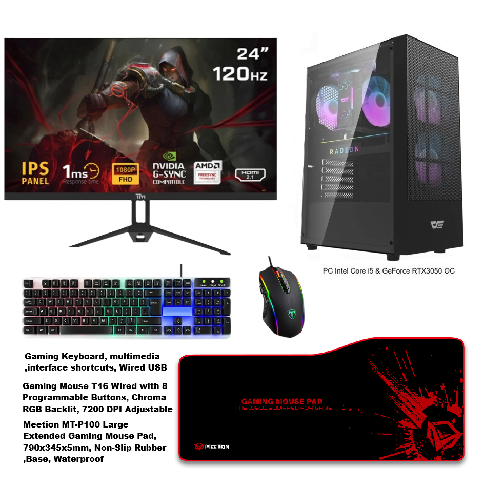 Gaming PC SETUP Intel Core i5 & RTX3050 GDDR6