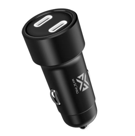 MYX PRO Drivevolt 60W Dual Port Car Charger – USB-C Quick Charge (MCC-60W-C02B)