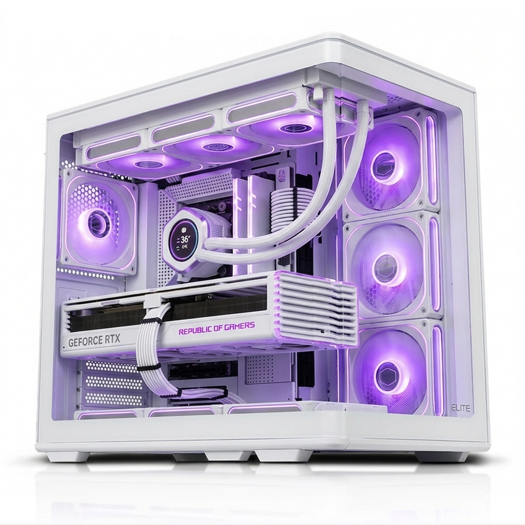 PC FULL WHITE Ultra 9 285K & GeForce RTX 5070 TI GDDR7 & RAM 32GB 16X2 DDR5 & PCIe 5.0 NVMe M.2 SSD read speeds of up to 14,000MB/s 