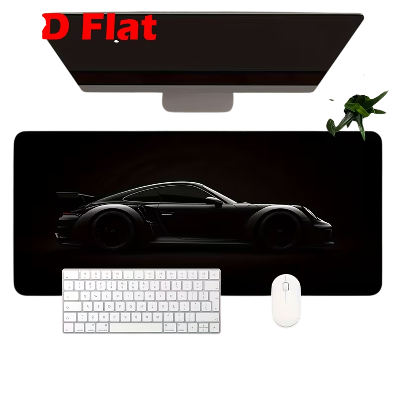 (2D Flat)Gaming Mouse Pad with Sports Car Black