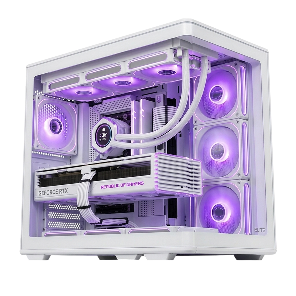 PC FULL WHITE Ultra 9 285K & GeForce RTX 5070 TI GDDR7 & RAM 32GB 16X2 DDR5 & PCIe 5.0 NVMe M.2 SSD read speeds of up to 14,000MB/s 
