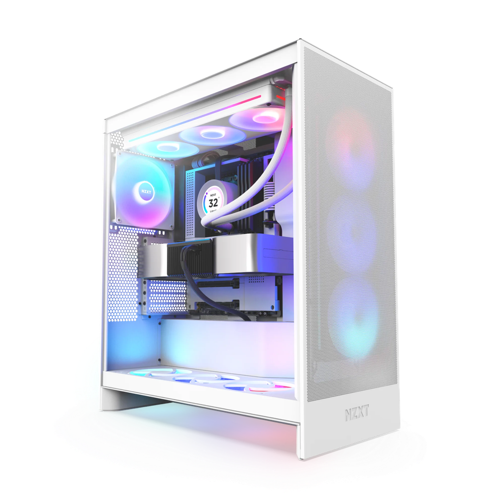 CASE NZXT H7 FLOW RGB WHITE ( 3 FANS F360 RGB Core included) 