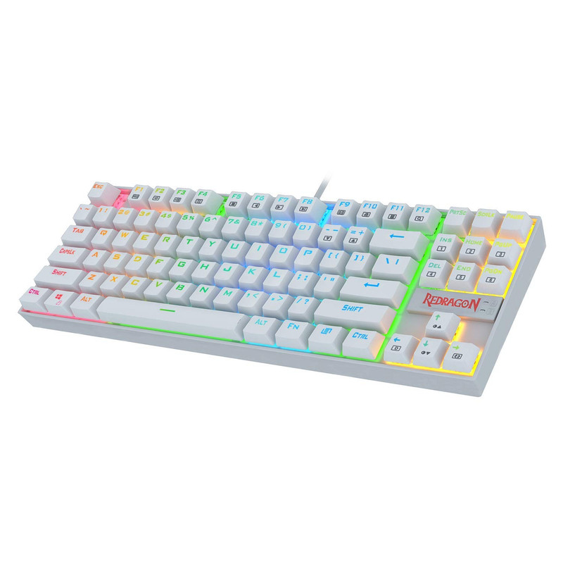 KEYBOARD REDRAGON K552 RGB WHITE (BLUE SWITCH)