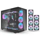 TORTOX CASE CURVO BLACK With 6 FAN RGB TX240502
