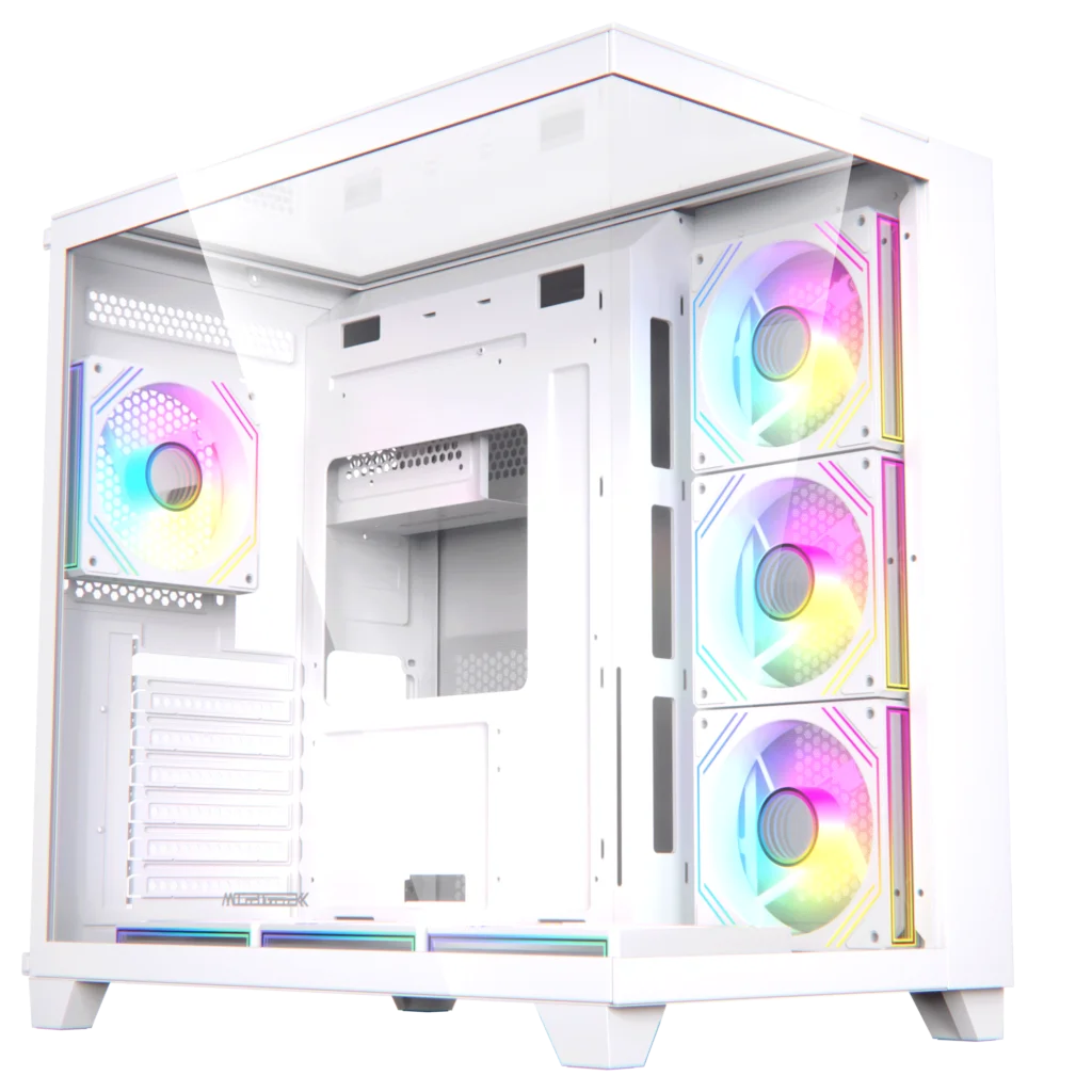 Acegeek Horizon WHITE ATX Case, 7x RGB 120mm Fans