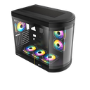 CASE VIDRIO BLACK TORTOX 6 FANS RGB