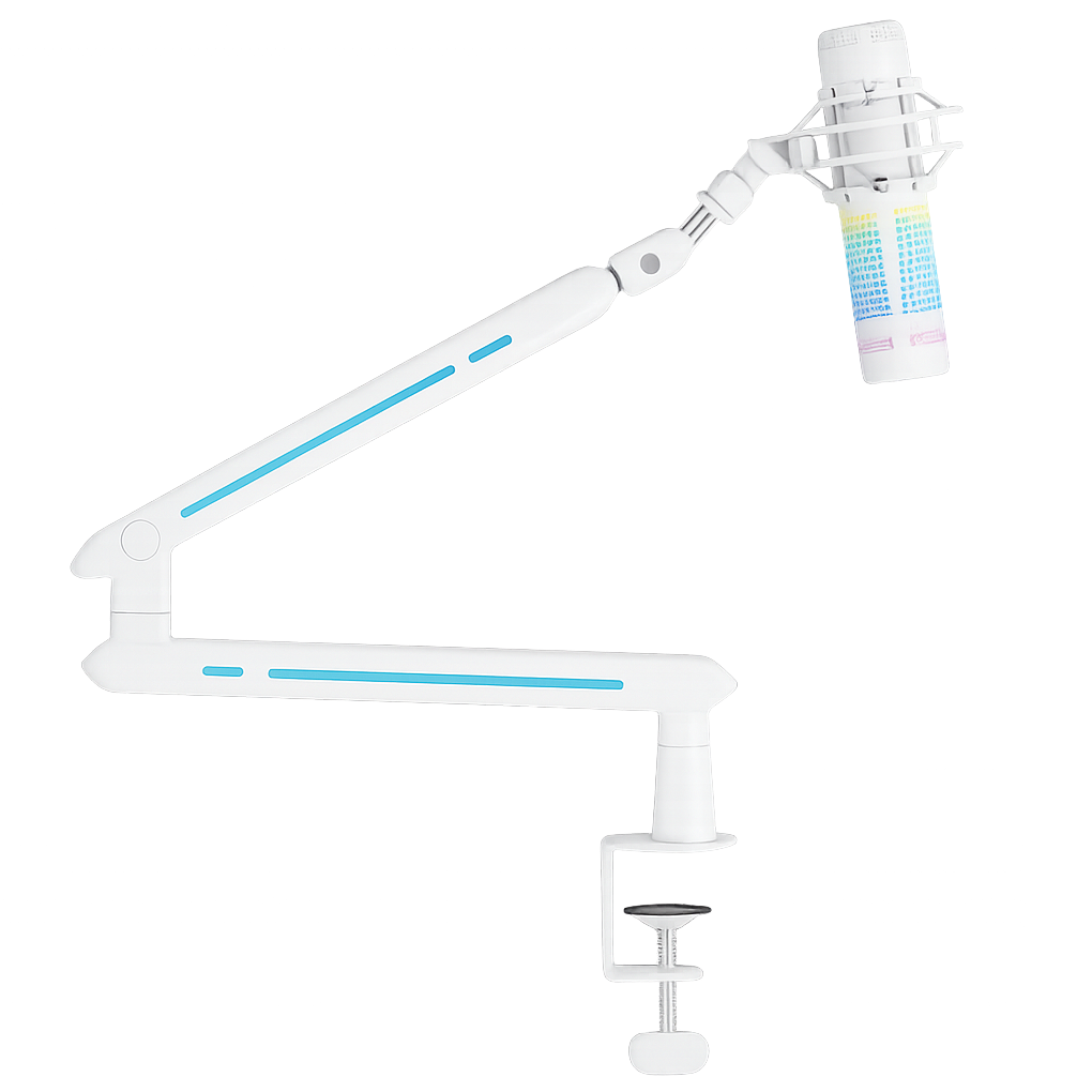 Low Profile Microphone Arm RGB WHITE camel tech (Arm Stand only)- CT-MA02