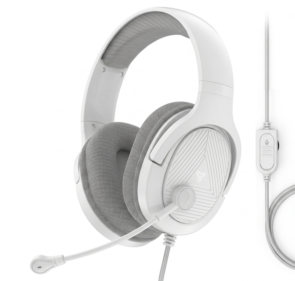 Fantech Trinity MH88 White Wired Gaming Headset, 50mm Speaker Driver, Noise-Canceling Microphone, 2m Cable Length, 3.5mm TRRS jack