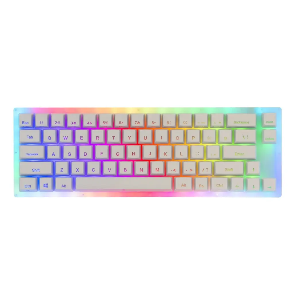 Womier K-66A Mechanical White RGB Keyboard - Brown Switch
