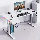 Gaming Desk GXG WHITE L Shaped Left L-(160)-RGB-L-W, 160X60X100cm