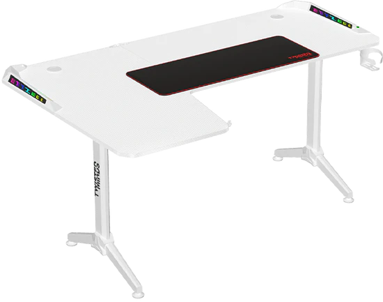 Twisted Minds Warrior L Shaped LEFT RGB Gaming Desk WHITE (160*100*75CM) TM-Y-LW-RGB