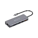 PORODO 9 IN 1 Hub Type-C PD 100W HDMI Ethernet USB SD Card 3.5mm Aux