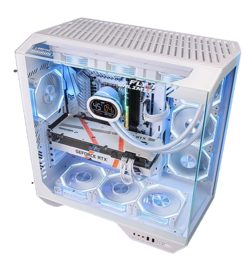 Case DarkFlash DY470 WHITE ATX with 4x ARGB Fans