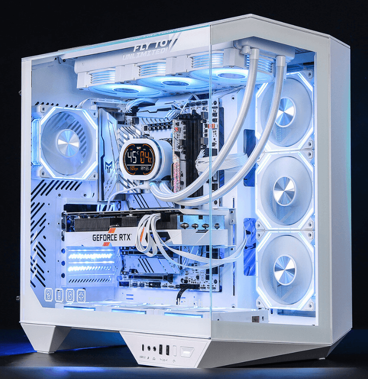 Case DarkFlash DY470 WHITE ATX with 4x ARGB Fans