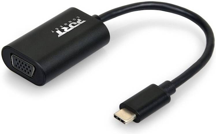 Connector A : USB-C (24 pin) male input > Connector B : VGA (15 pin) female output