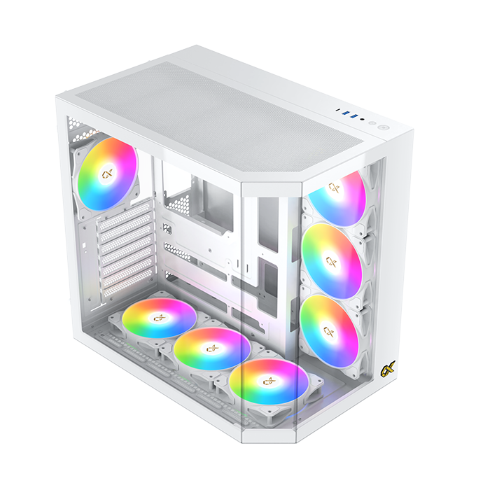 XIGMATEK CASE CUBI II ARCTIC 7 FAN RGB WHITE