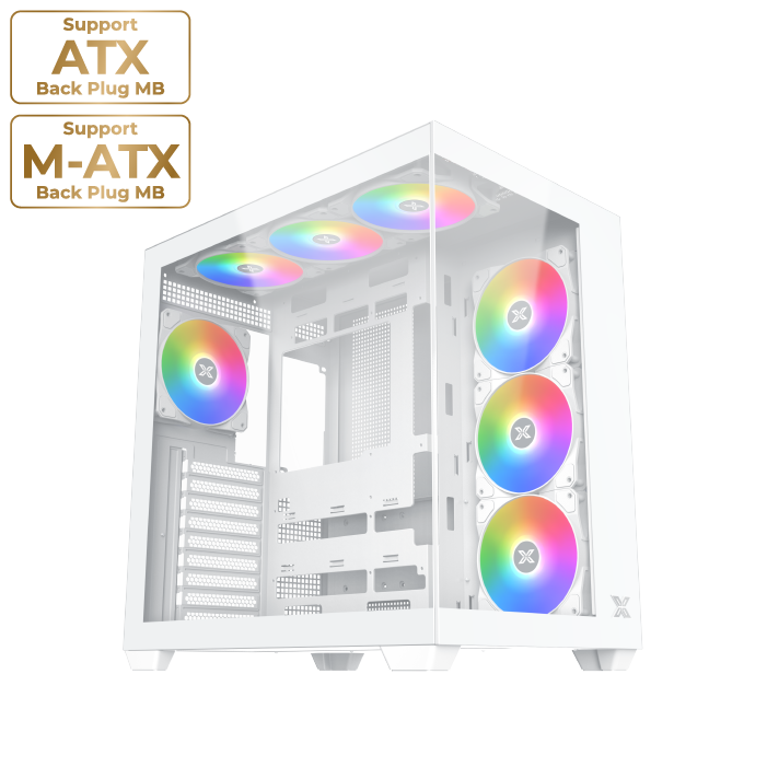 CASE XIGMATEK AQUA V AIR ARCTIC 7 FAN RGB WHITE