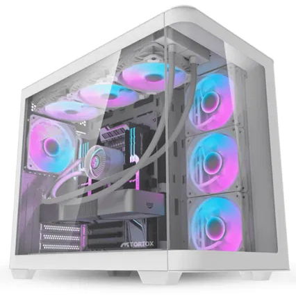 TORTOX CASE CURVO WHITE With 7 FAN RGB TX240502