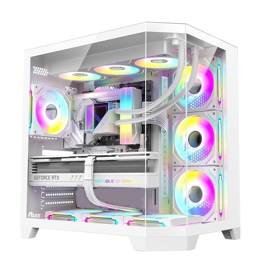 CASE Tortox Prism Core PC CASE WHITE 7 FANS RGB