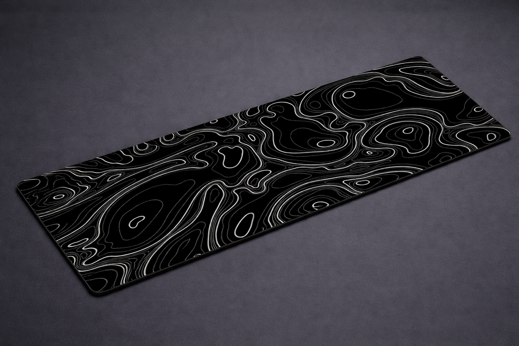 Gaming Mouse PAD 2XL Black striped with white 90x40cm 2mm